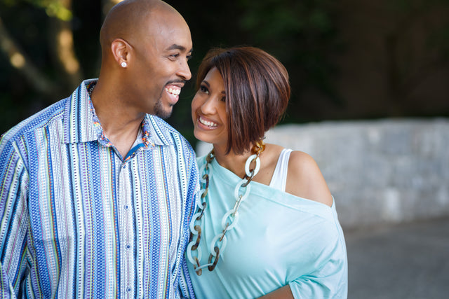 A headshot of Kristin and Montell Jordan