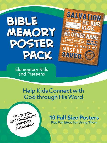 Bible Memory Poster Pack for Elementary Kids and Preteens