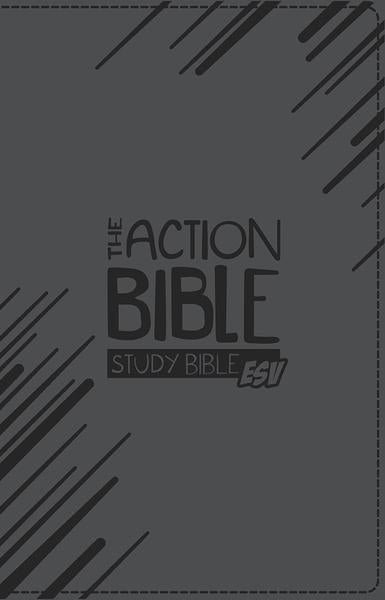The Action Bible Study Bible ESV - Slate Gray Premium Imitation Leather | David C Cook